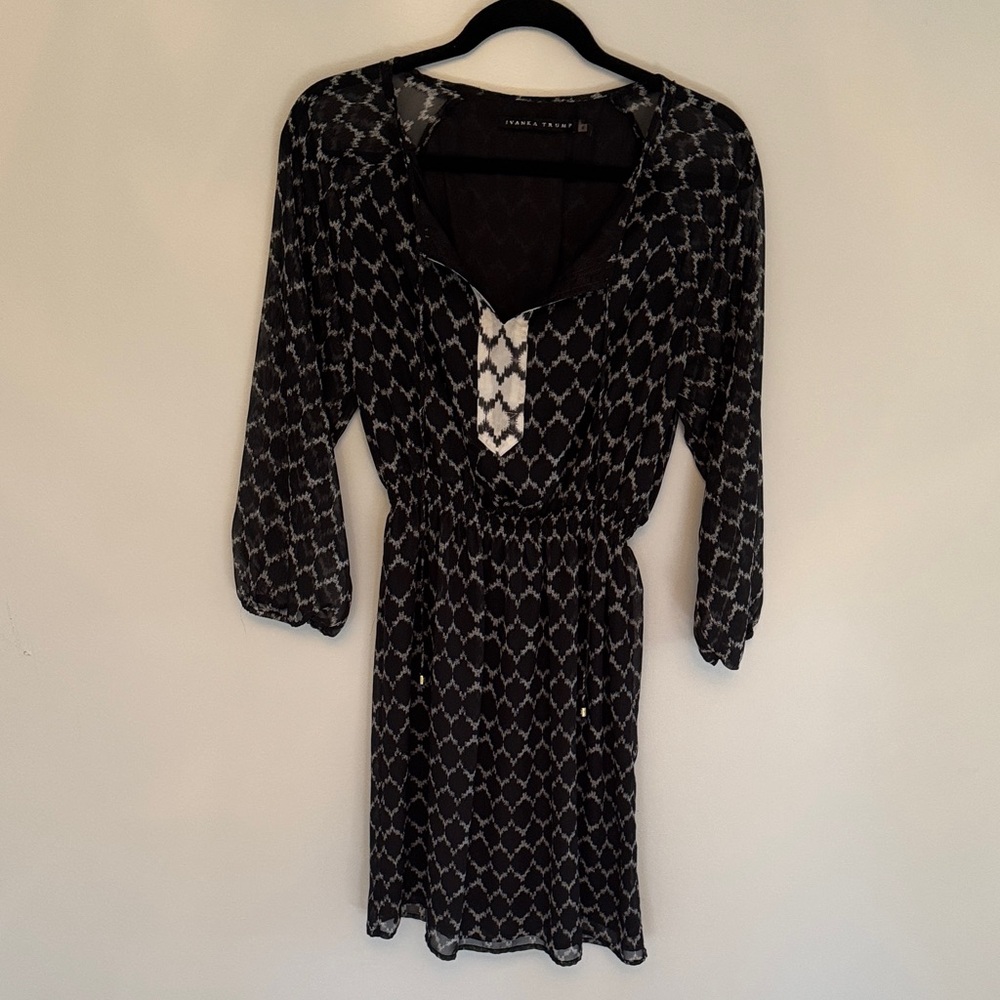 Ivanka Trump Geometric Black and White Dress